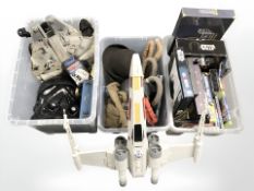Star Wars X-Wing and Millennium Falcon models, related collectables,