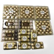 Thirteen packs of Ferrero Rocher chocolates.