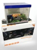A Panorama 40 litre aquarium and a further smaller aquarium