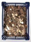 A large quantity of British halfpennies (1 box)