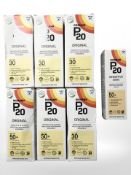 Seven bottles of Riemann sunscreen.