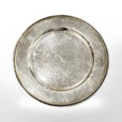 A Danish silver plate, stamped 925S Sterling Denmark, diameter 27.75cm.
