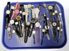 Approximately thirty five wristwatches, miscellaneous makes, in varying states of repair.