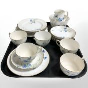 Twenty pieces of Royal Worcester hand painted floral tea china.