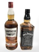 A bottle of Southern Comfort Original, 1 L, and a bottle of Jack Daniels Old No.