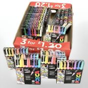 Twenty-two packs of Posca water-based paint markers.