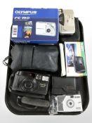 A group of cameras : Olympus FE-190 digital compact camera, Minolta, Pentax,