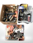 A collection Tri-ang rolling stock, model railway components, control units, die cast racing cars,