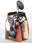 A metal detector, punch pliers set, other hardware, car towing mirrors, etc.