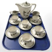 A fifteen piece Crown Devon Fieldings ivory queen coffee service