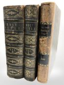 A Victorian leather bound Holy Bible, in two volumes,