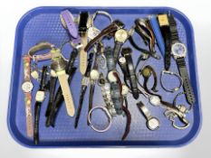 Approximately thirty five wristwatches, miscellaneous makes, in varying states of repair.
