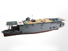 A scale model Japanese aircraft carrier, length 120 cm.