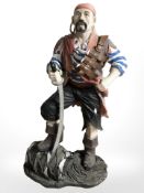 A painted composition statue of a pirate, height 92 cm.