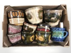 A group of West German pottery planters (one box)