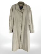 A gents Burberry mac coat, size 16L.