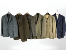 Six gents tweed blazers by Scuderi, House of Bruar, Scott International and other brands,