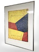 Continental School : Abstract lithographic print, indistinctly signed, numbered 43/150,