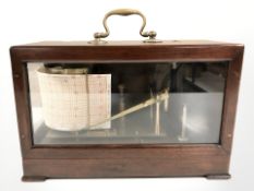 A mahogany cased barograph signed 'L. Maxant, Paris', width 31 cm.