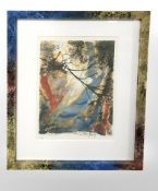 Danish School : Abstract woodland scene, colour lithograph,