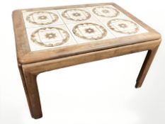 A G Plan teak tile inset coffee table,