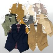 Ten gents waistcoats including Strachan & Co.