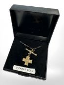 A 9ct yellow gold millenium pendant on chain CONDITION REPORT: 1.1g.