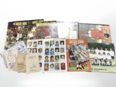 A group of football and cricket ephemera, reproduction cigarette cards, etc.