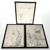 Brigg (Mid-20th century) Two caricature sketches of officers,
