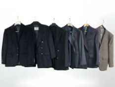 Six gents blazers by Brookers, Gurteen, Aquascutum and other brands, one labelled 38S.