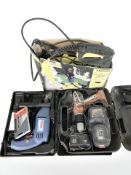 A Karcher pressure washer, Challenge power drill and Black & Decker drill.