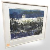 Continental School : An ocean liner, a lithographic print, indistinctly signed, numbered 138/150,