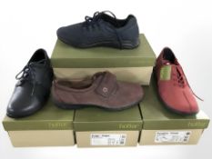 Four pairs of lady's Hotter shoes, size 6.