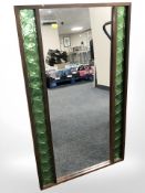 A Danish wooden and glass framed mirror, 92 cm x 54 cm.