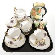 Twenty one pieces of Royal Imperial tea china, a Hornsea desk stand and a Hancocks ivory ware jug.