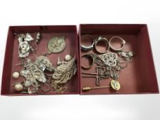 A group of jewellery including silver dress rings,