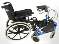 An Invacare folding wheelchair and walking aid