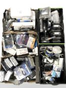 Various electricals, mostly in retail packaging, including numerous cables and leads, HDMI cables,