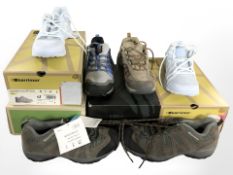 Four pairs of Karrimor walking shoes, two size 6.5, others size 7.
