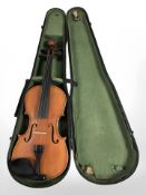 A contemporary violin with two piece 14