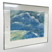 Continental School : Beach landscape, colour print, indistinctly signed in pencil, numbered 1/80,