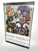 A Henry Heerup gallery poster, 62 cm x 93.