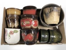 A group of West German pottery planters (one box)