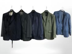 Four gents blazers with matching trousers including a tweed example by Fife Country,