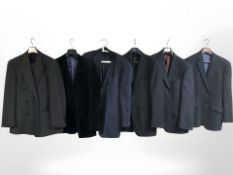 Six gents blazers including Ede & Ravenscroft blazer with matching trousers, another by Urban Soul,