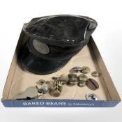 A small quantity of buttons, Acme thunderer whistle, LMS cap.