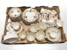 An antique Imari part tea and dinner service, further opaque glass tea wares,