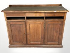 An oak veneered bar counter,