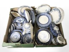 A group of Broadhurst Ironstone and other blue and white dinner wares.