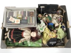 A group of dolls, matchbooks, etc.